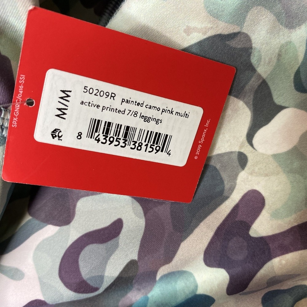 SPANX Booty Boost Active Painted‎ Camo Pink Multi Active Printed 7/8 Leggings M - Picture 14 of 14